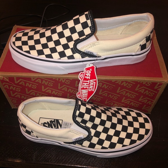 Vans Shoes - Vans Classic checkerboard slip Ons black NWT